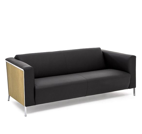 ВИСПО Вуд / VISPO WOOD 3М ДИВАН КОЖА ДУБ СВЕТЛ/ЧЕРНЫЙ VISPO OAK 3 DAKOTA black