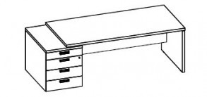 Стол для руководителя с тумбой, прямой Cambridge CaSTP1688(L)