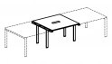 Приставка центальная к столу для переговоров с кабель-каналом Бэнт MX1690