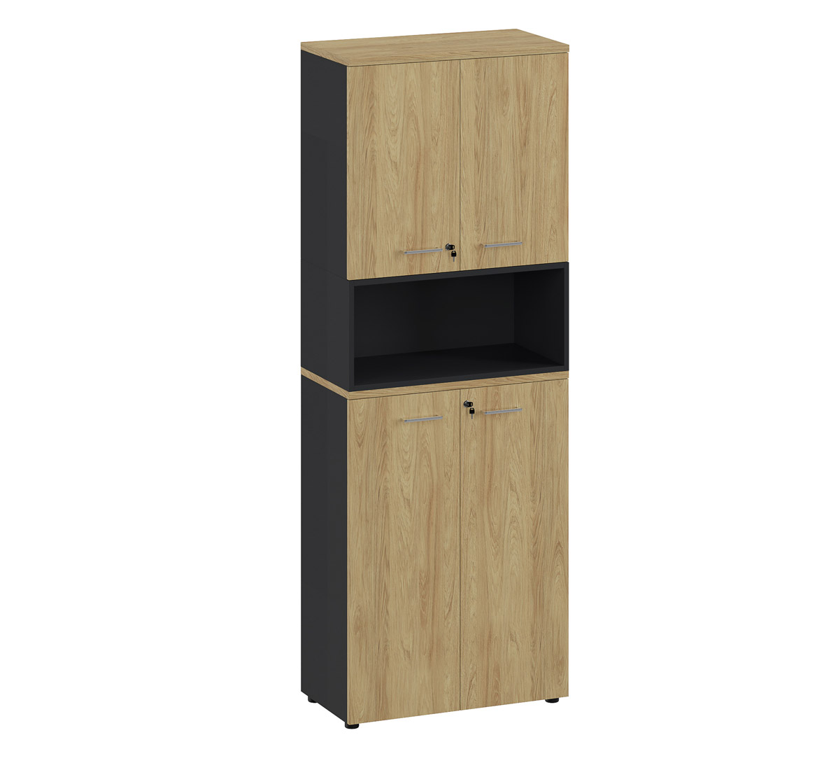 ФЛЕКС / FLEX ШКАФ ВЫСОКИЙ СОСТАВНОЙ Flex FLEX 221 hinged/open 156Z 15 156Z Цвет гикори/графит