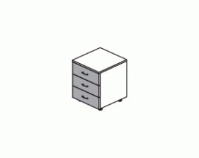 Тумба подкатная, 3 ящика Флектор / Flector CS3L
