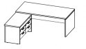 Стол для руководителя с тумбой, угловой Cambridge CaCST2220(L)