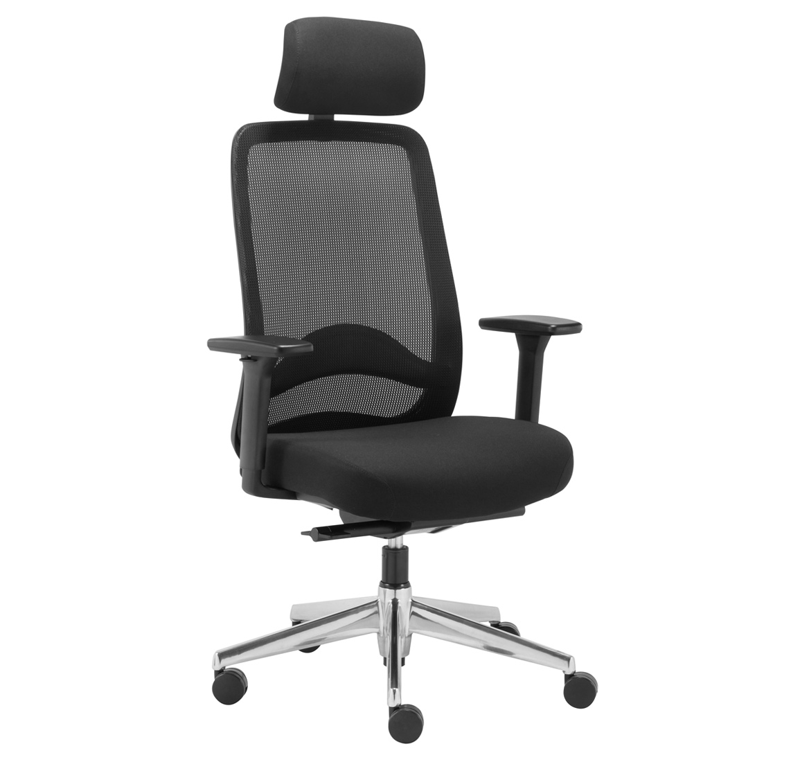 КАРОТ АС+ / CAROT AS+ КРЕСЛО РУКОВ. С ПОДГ ЧЕРНЫЙ/АЛЮМ Carot E Alum 3D Black headrest