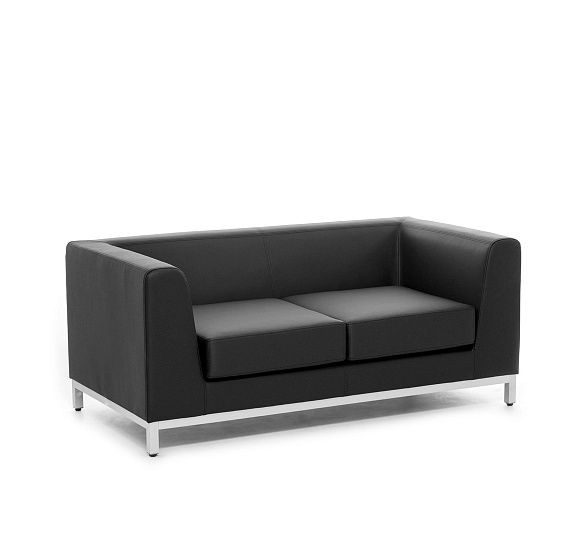 ДИВА / DIVA ДИВАН 2М КОЖ+КОЖЗАМ МЕТ ЧЕРНЫЙ/КОЖА DIVA 2 Dakota black Dollaro 501 black