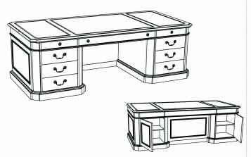 Стол кабинетный. Кожа Эмбассадор / Embassador 2722PC