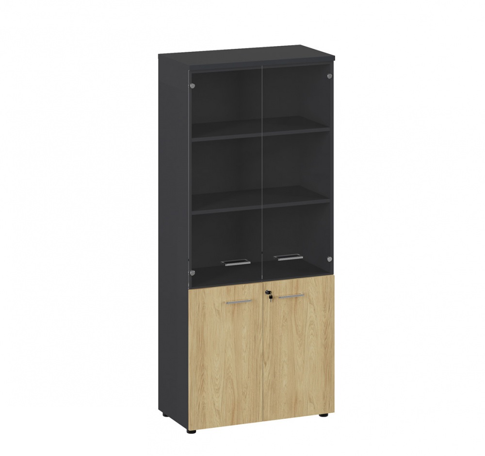 ФЛЕКС / FLEX Шкаф высокий комбинированный + стекло Flex 135H005 15/15/6Z.34