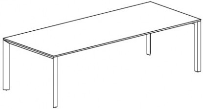 Письменный стол с 2 П-образными окрашенными опорами. Меламин. Attiva 200/B18