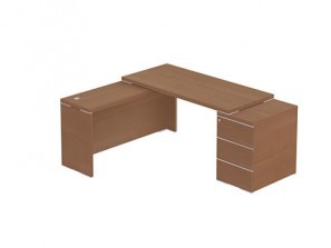 Стол с опорной тумбой 3 ящика и приставным элементом без отступа(с лицевой панелью) Kara 3636098