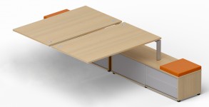 Приставной стол «Bench» на опорной тумбе (2 дверцы акрил) Lavoro LVRU18.2016-1