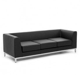 ДИВА / DIVA ДИВАН 3М КОЖ+КОЖЗАМ МЕТ ЧЕРНЫЙ/КОЖА DIVA 3 Dakota black Dollaro 501 black