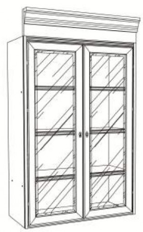 Двери со стеклом. Деревянные полки Senator S-ANA02M