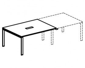 Приставка фронтальная к столу для переговоров с кабель-каналом Бэнт MX1696
