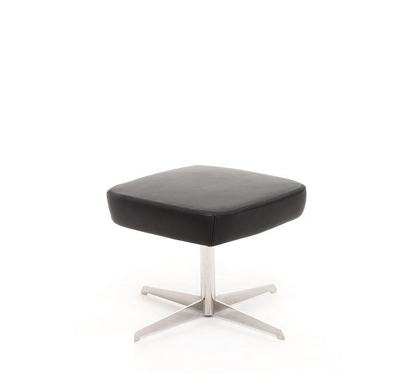 ВЕНТО / VENTO METAL ПУФ КОЖА ЧЕРНЫЙ/ХРОМ  VENTO Pouf R8 Dakota black