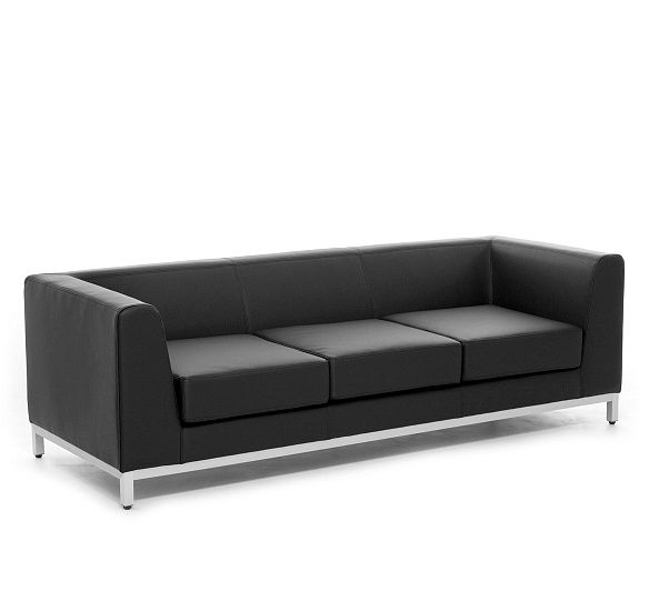 ДИВА / DIVA ДИВАН 3М ИСК.КОЖА МЕТАЛ ЧЕРНЫЙ DIVA 3 Dollaro black