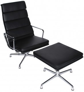 Кресло для руководителя ймс Стиль Софт Пад Лаундж Чейр Оттомен / Eames Style Soft Pad Lounge Chair & Ottoman EA222/EA223