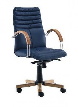 Кресло для руководителя ГАЛАКСИ вуд хром ЛБ / GALAXY wood chrome LB