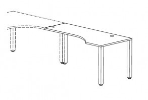 Приставка к столу, круглые опоры, правая Interplay FT143
