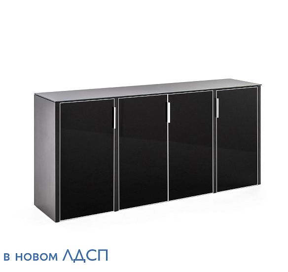 ГАЛА / GALA ШКАФ НИЗКИЙ 4 ДВЕРИ ЧЕРНЫЙ  NEWCRE4/899 BLACK GLASS