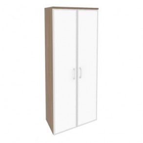 Шкаф высокий широкий (2 высоких фасада стекло лакобель в раме) ONIX O.ST-1.10R white/black/ma