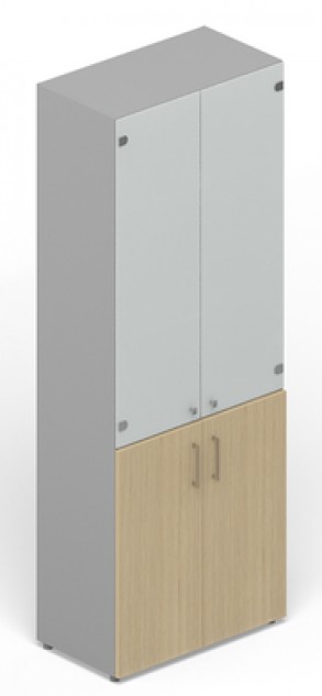 Шкаф (2 меламиновые двери + 2 двери, белое матовое стекло) Норман / Norman EMHS834L