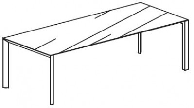 Переговорный стол с 2-мя П-образными опорами Attiva 200TA/B10V