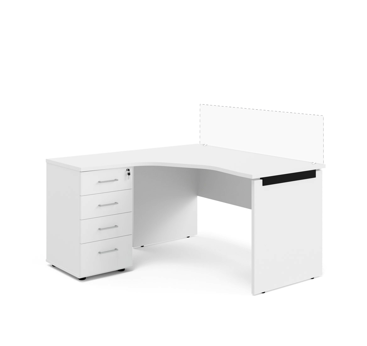 ТУР ВУД / TOUR WOOD СТОЛ ЛЕВЫЙ 138*138 Tour Wood 114S1010_L W3W3 Белый/антрацит