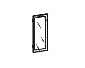 Дверь для шкафа, стекло в алюминиевой раме Boss-lux B3D40G01(02)-X