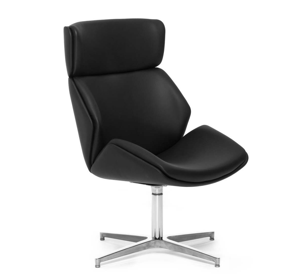 ШАРМ ХАЙ ЛАУНДЖ / CHARM HIGH LOUNGE КРЕСЛО, 21 ЧЕРН/ПОЛ.АЛЮМ. CHARM/A UPH Sheridan Black