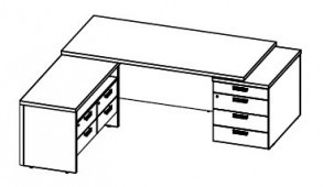Стол для руководителя с двумя тумбами, угловой Cambridge CaCFTP2720(L)