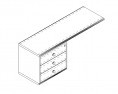 Приставка с тумбой-опорой Big/Superbig SUPERBDESK05L