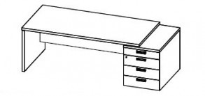 Стол для руководителя с тумбой, прямой Cambridge CaSTP2088(R)