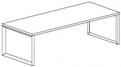 Письменный стол с О-образными опорами. Топ 40мм Attiva 180/A40