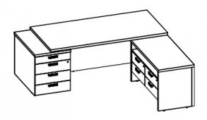 Стол для руководителя с двумя тумбами, угловой Cambridge CaCFTP2120(R)