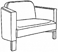 Мягкое кресло с металлическими ножками Attiva 809