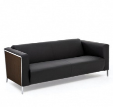 ВИСПО Вуд / VISPO WOOD 3М ДИВАН КОЖА ОРЕХ/ЧЕРНЫЙ VISPO Walnut 3 DAKOTA black
