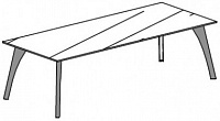 Переговорный стол с 4 кон. опорами обтянутыми кожей Attiva C200TA/C10V
