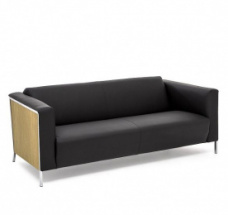 ВИСПО Вуд / VISPO WOOD 3М ДИВАН КОЖА ДУБ СВЕТЛ/ЧЕРНЫЙ VISPO OAK 3 DAKOTA black