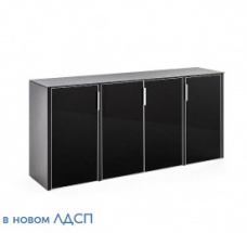 ГАЛА / GALA ШКАФ НИЗКИЙ 4 ДВЕРИ ЧЕРНЫЙ  NEWCRE4/899 BLACK GLASS