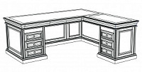 Стол кабинетный с приставкой, правый Padova 5017D+R