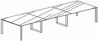 Переговорный стол с 2-мя П-образными и 2-мя О-образными опорами Attiva 390TA/B10V