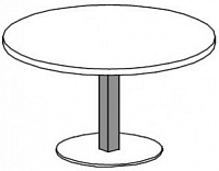 Переговорный круглый стол. Центральная колонна окрашена. Круглая база в коже. Топ 40мм Attiva C120TAR/40N