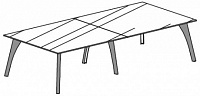 Переговорный стол с 6 кон. опорами обтянутыми кожей Attiva C260TA/C10V