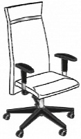 Кресло с подголовником. Газ-лифт, синхро-механизм. Attiva 221GS