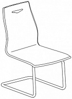 Кресло с низкой спинкой. Хромированная база-полозья, без подлокотников Attiva 806
