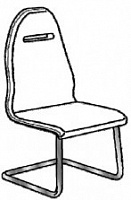 Кресло. Низкая спинка. База-салазки из хром. металла. Без подлокотников AlfaOmega 406