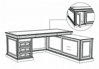 Стол кабинетный с низкой приставкой, правый Padova 5012D+R