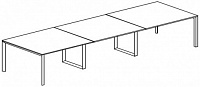 Переговорный стол с 2-мя П-образными и 2-мя О-образными опорами. Топ 18мм Attiva 390TA/B18